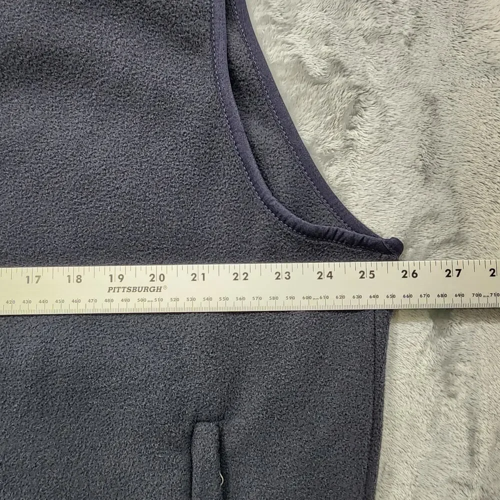 Lands‎ End Vest Mens XL Blue Fleece Full Zip Sleeveless Pockets Outdoors Casual